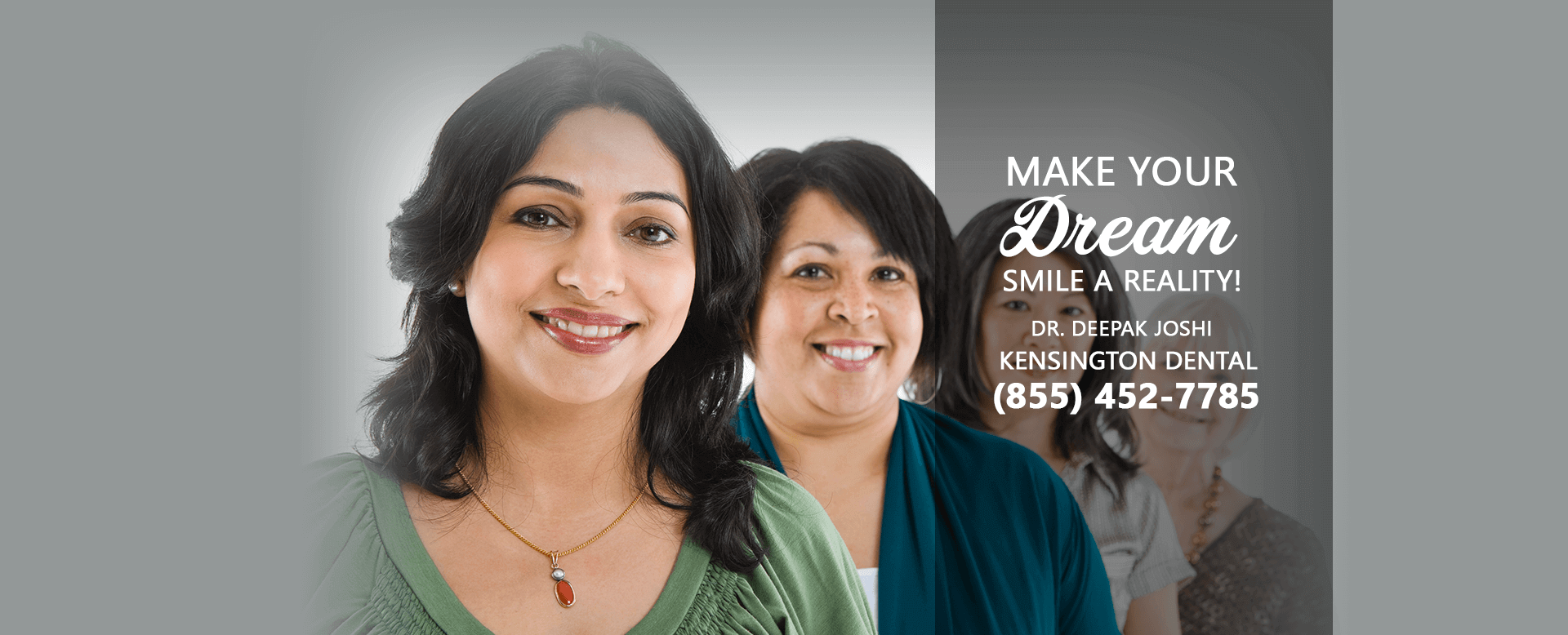Happy family with oral health banner image at Kensington Dental with Dr. Deepak Joshi