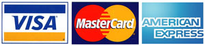 Visa, MasterCard and American Express card logos